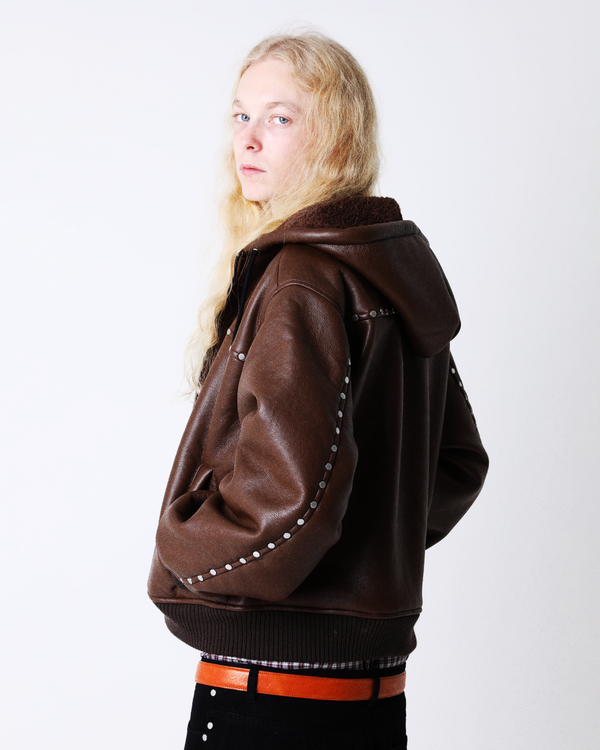 STUDDED HOODED BOMBER JACKET – AFB STUDDED HOODED BOMBER JACKET – AFB
