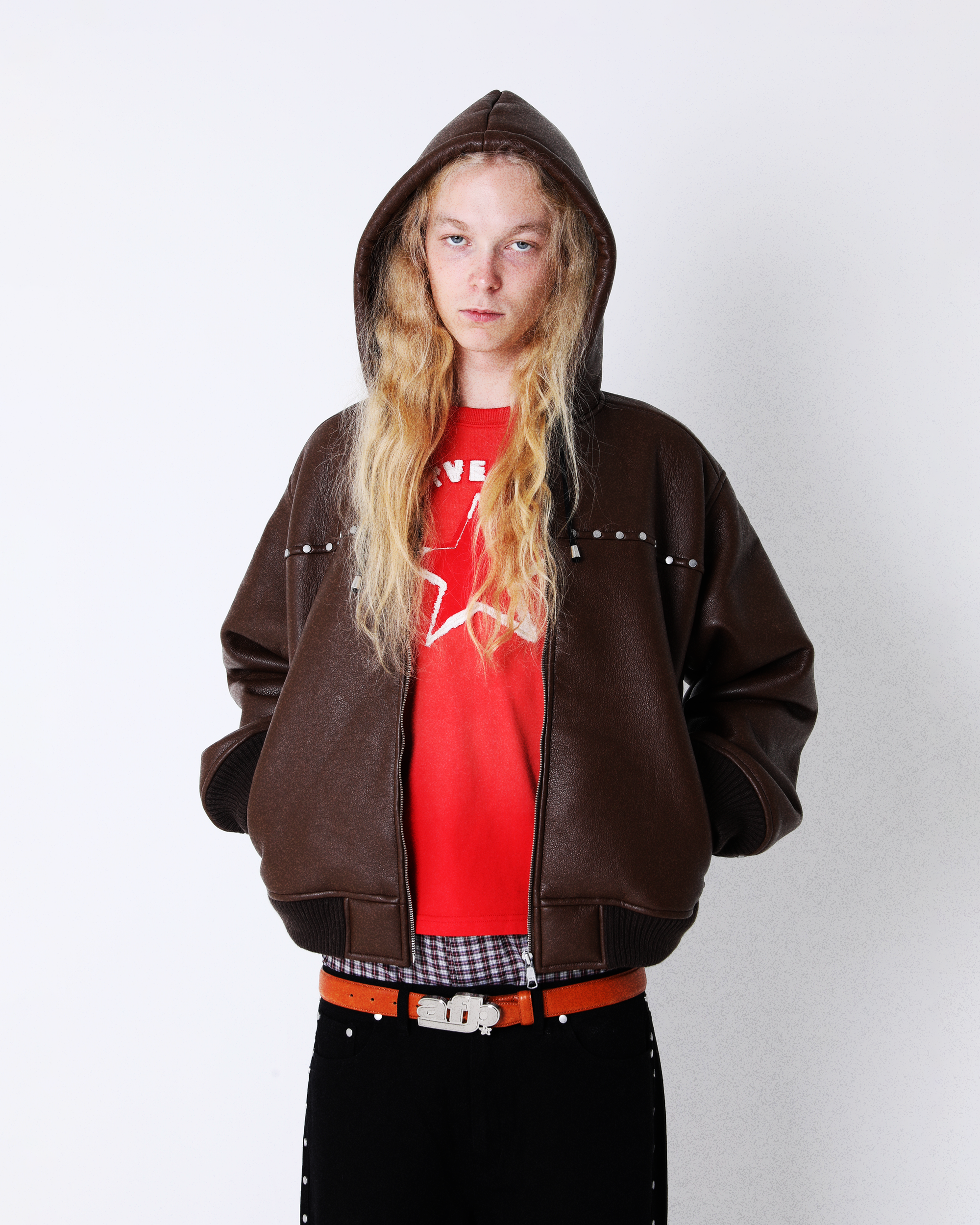 ジャケット・アウター AFB STUDDED HOODED BOMBER JACKET STUDDED HOODED BOMBER JACKET – AFB