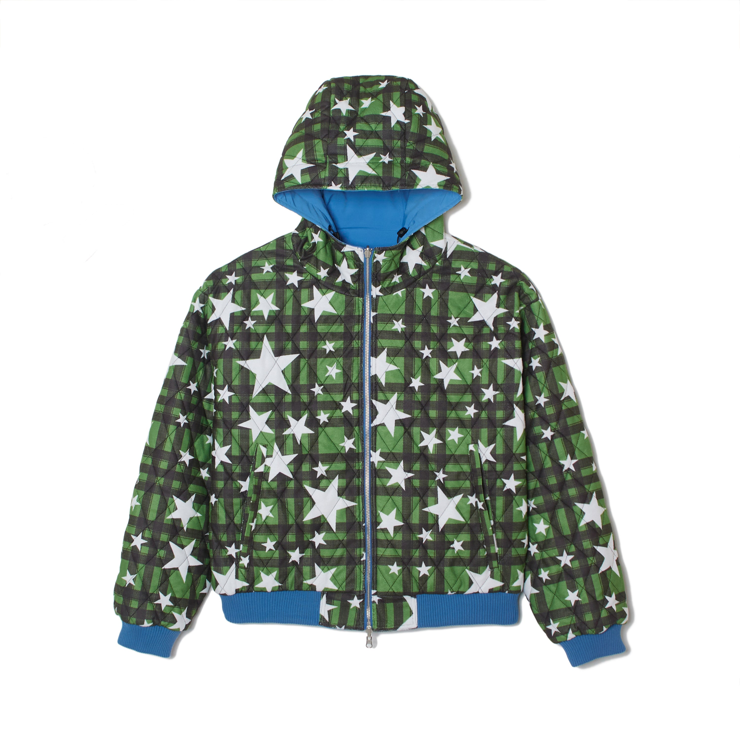 afb REVERSIBLE NYLON CHECK PARKA