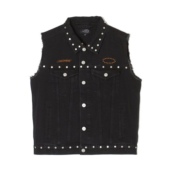 STUDDED DENIM VEST