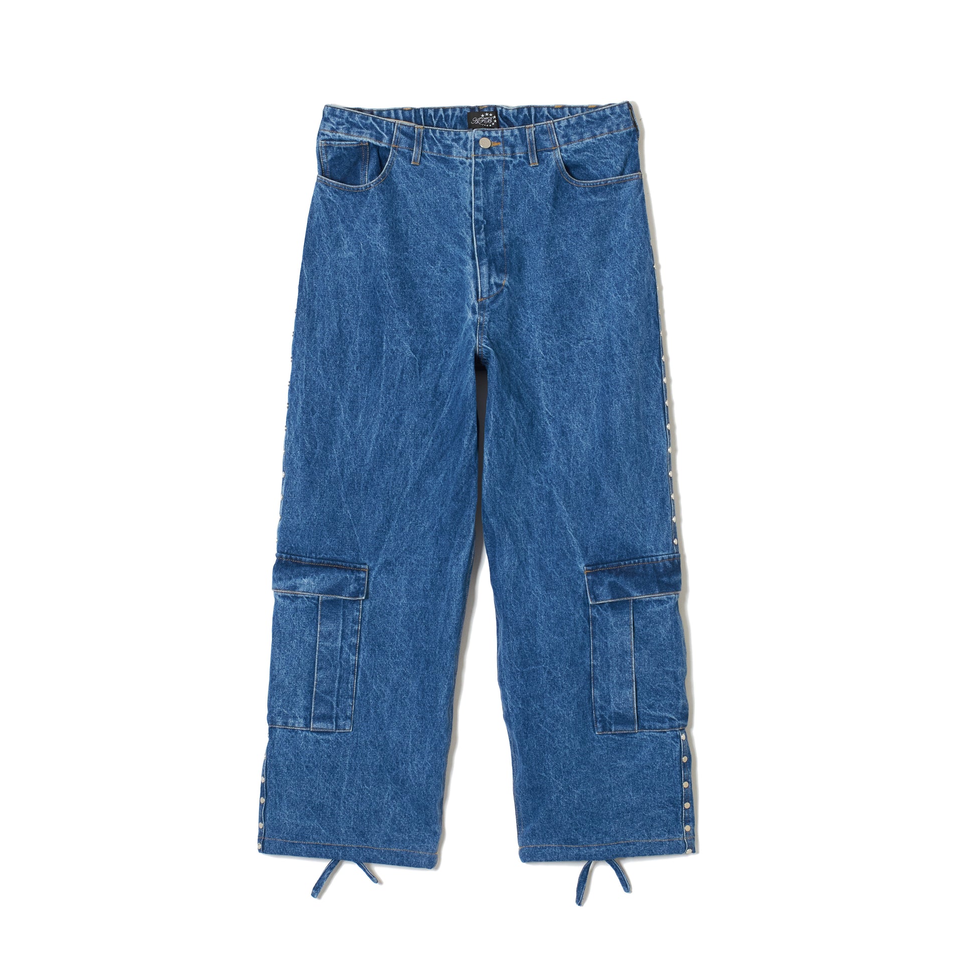 STUDDED DENIM CARGO PANTS – AFB 