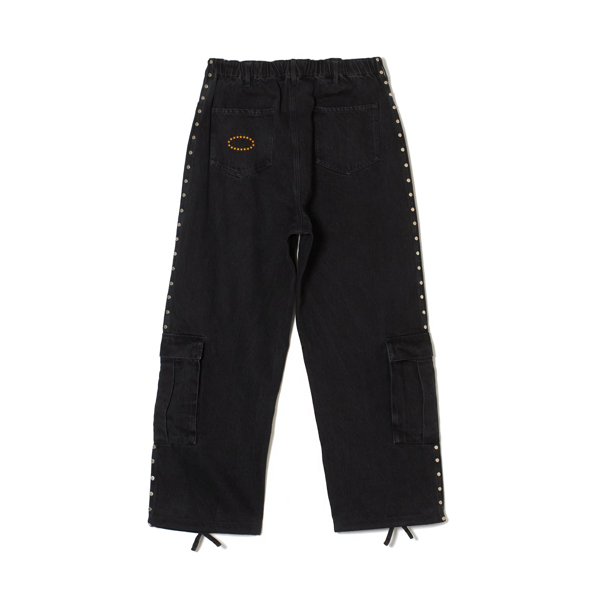 STUDDED DENIM CARGO PANTS