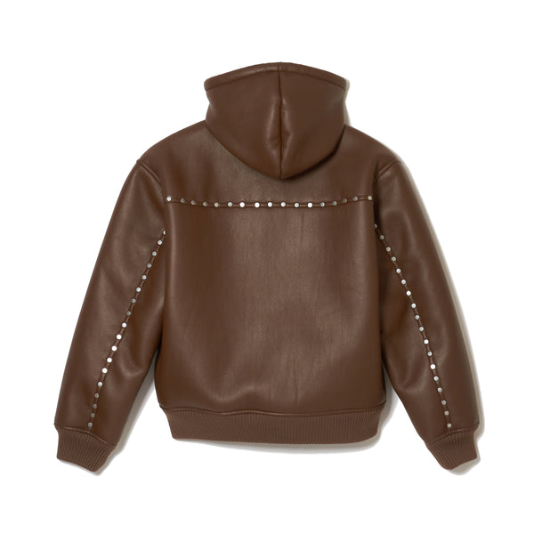 STUDDED HOODED BOMBER JACKET