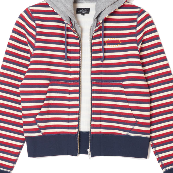 DOUBLE LAYERD ZIP UP HOODIE