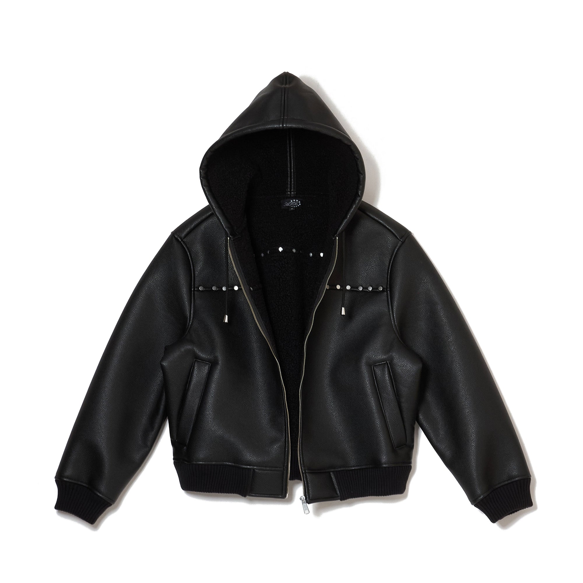 HOODED STUDDED BOMBER