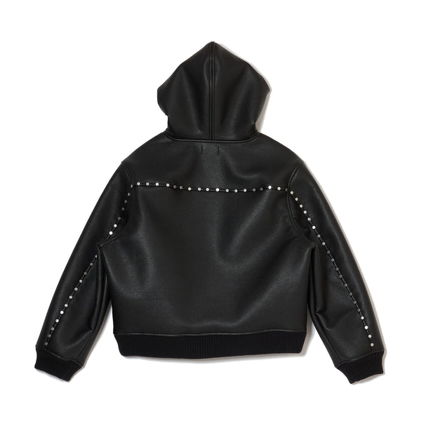 HOODED STUDDED BOMBER