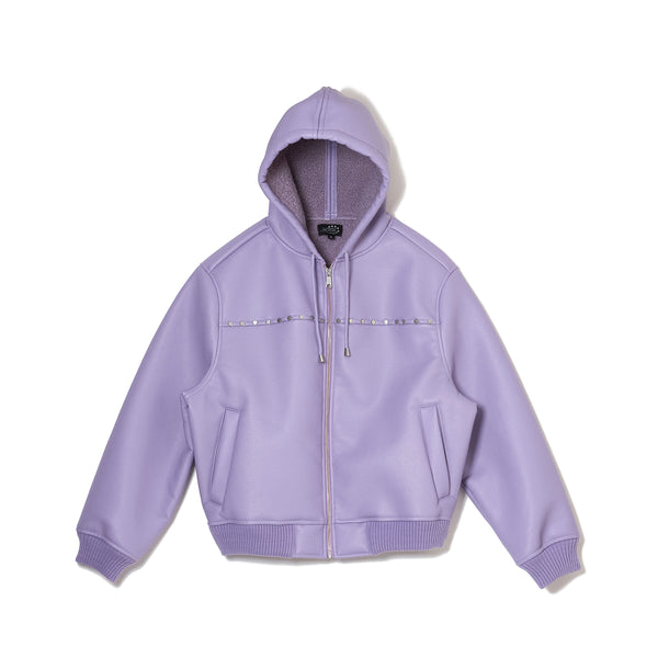 HOODED STUDDED BOMBER