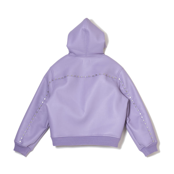 HOODED STUDDED BOMBER