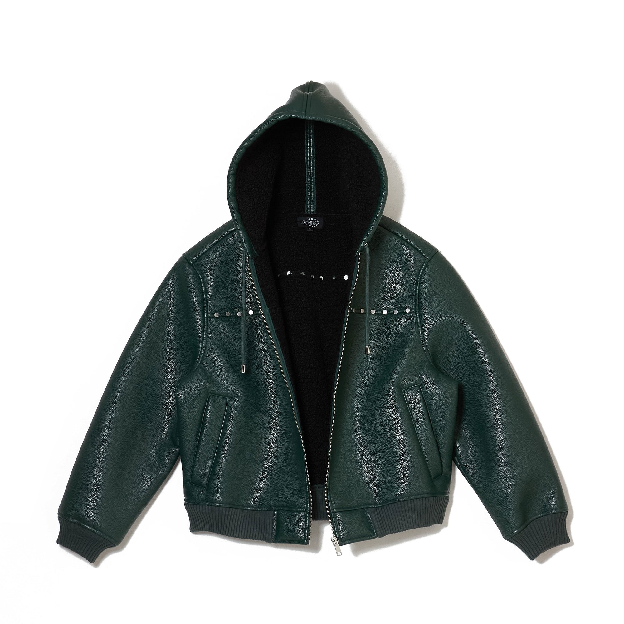 HOODED STUDDED BOMBER