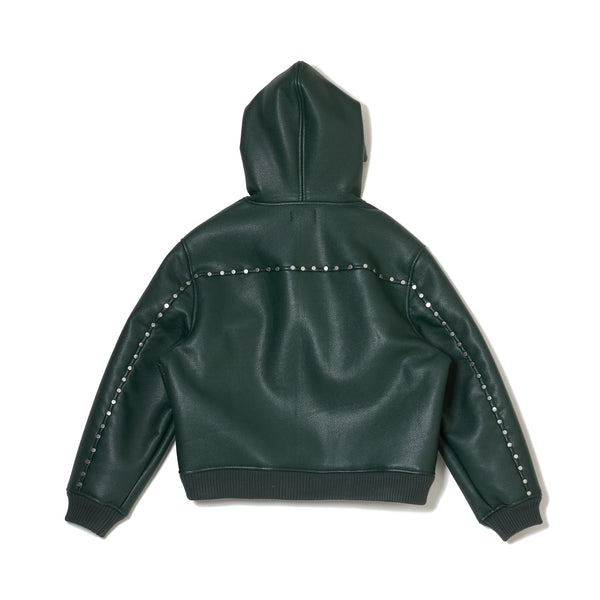 HOODED STUDDED BOMBER