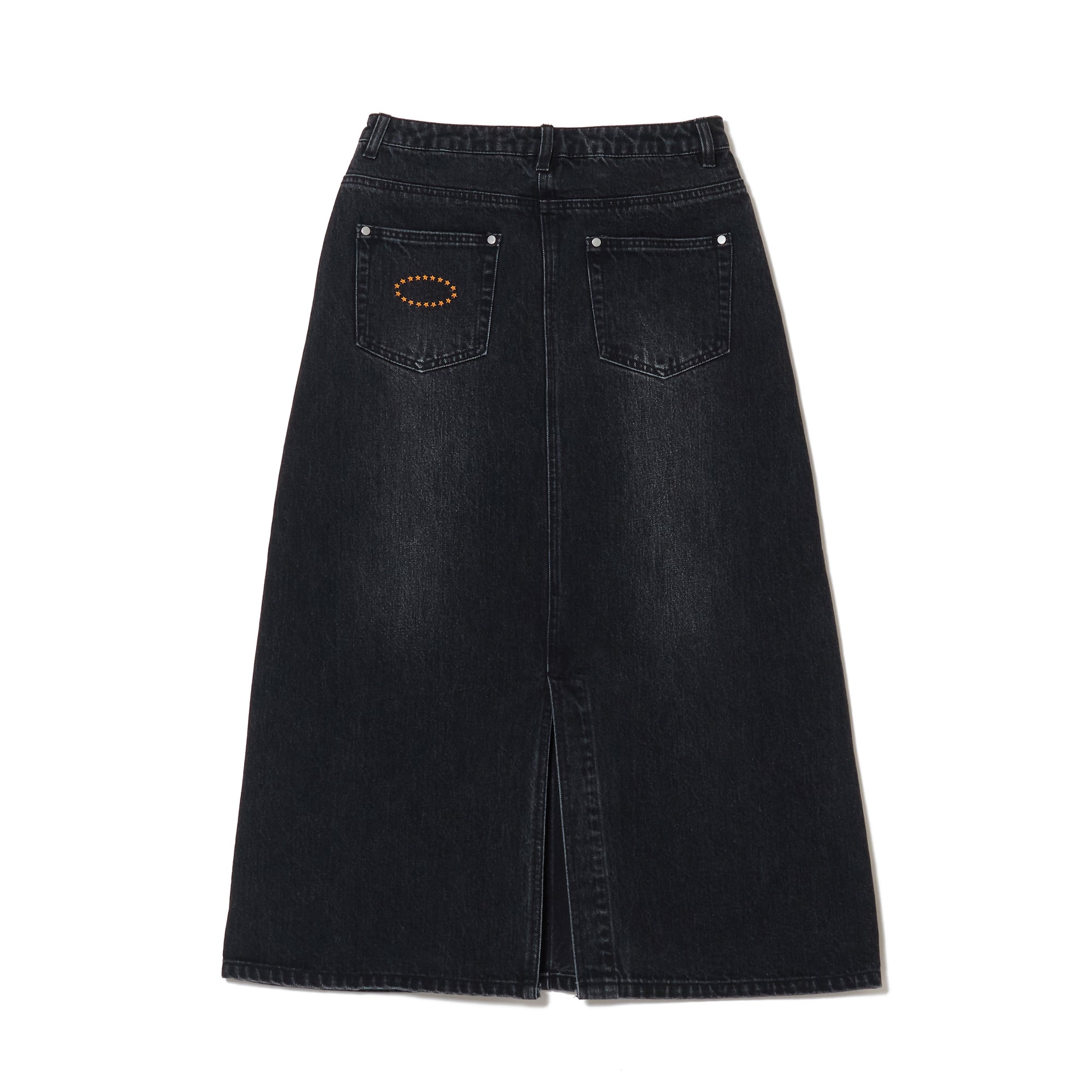 WMS STUDDED LONG DENIM SKIRT