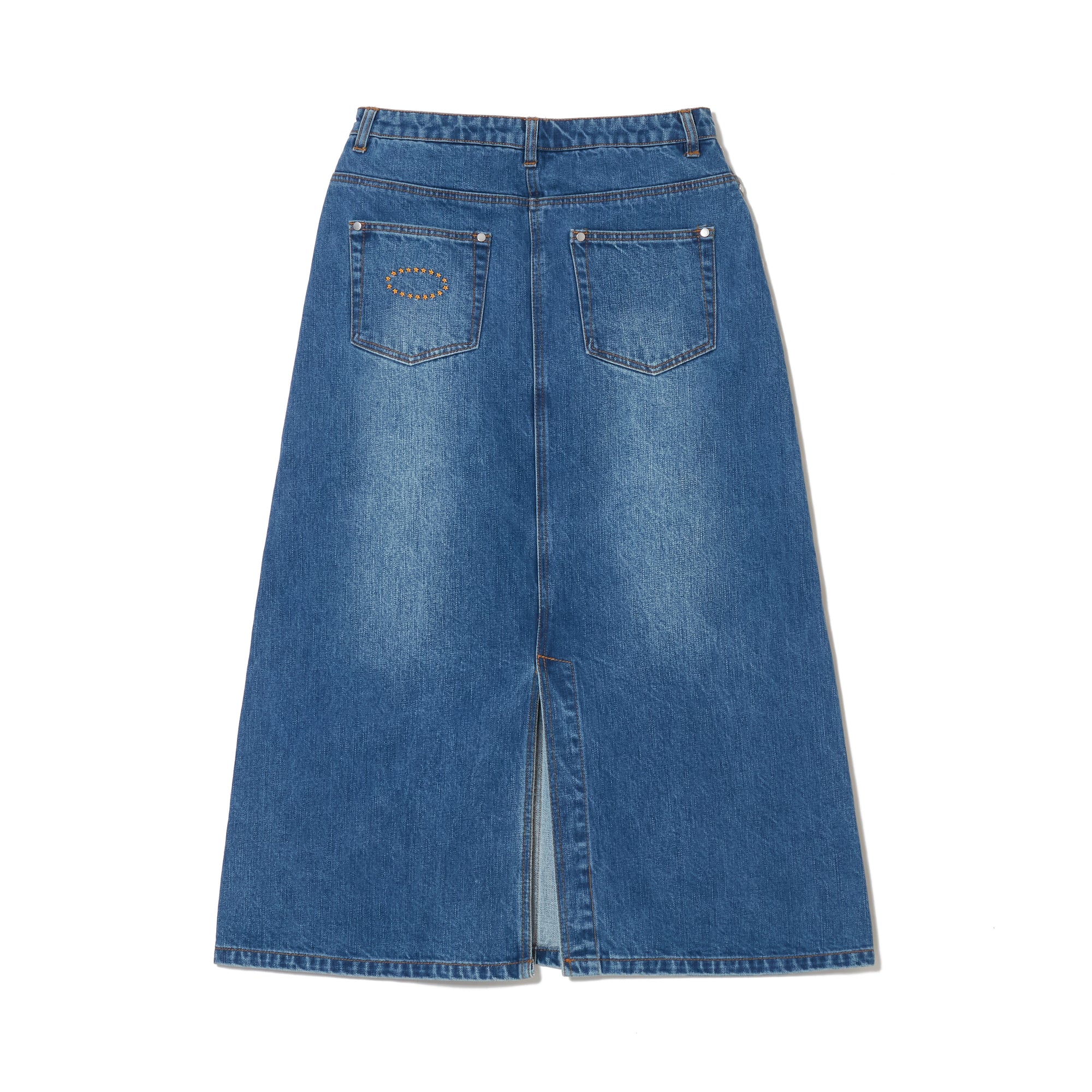 WMS STUDDED LONG DENIM SKIRT