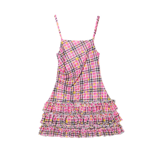 WMS STAR CHECK MESH CAMISOLE DRESS