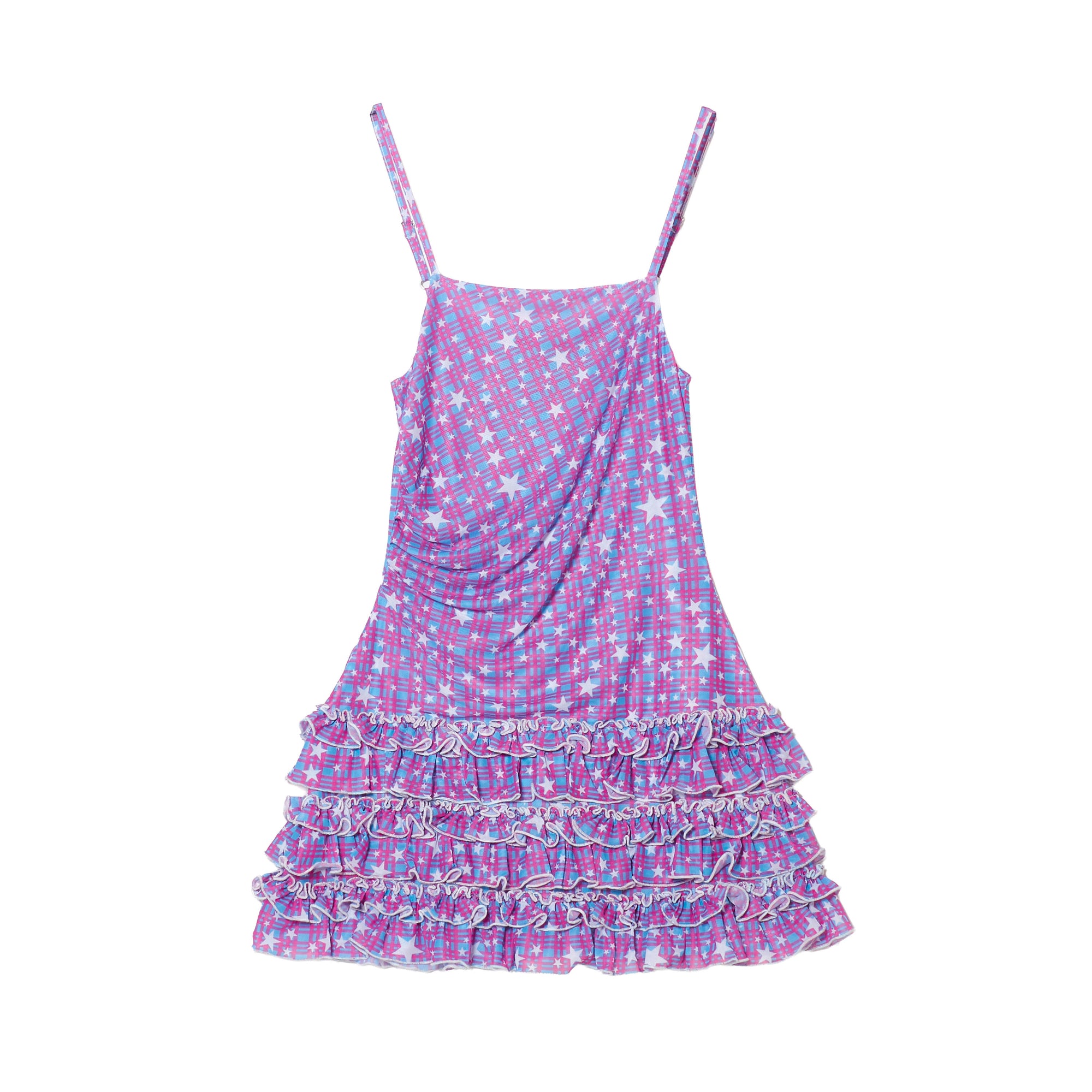 WMS STAR CHECK MESH CAMISOLE DRESS