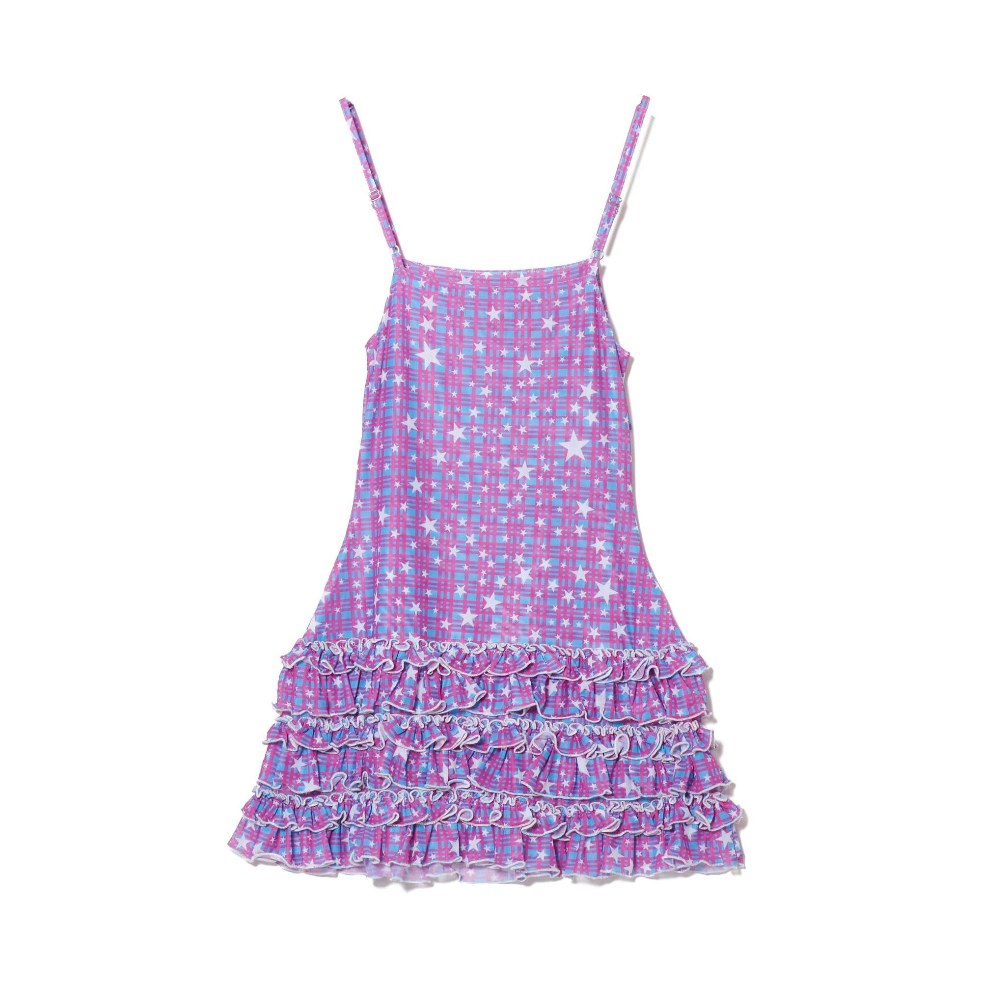 WMS STAR CHECK MESH CAMISOLE DRESS