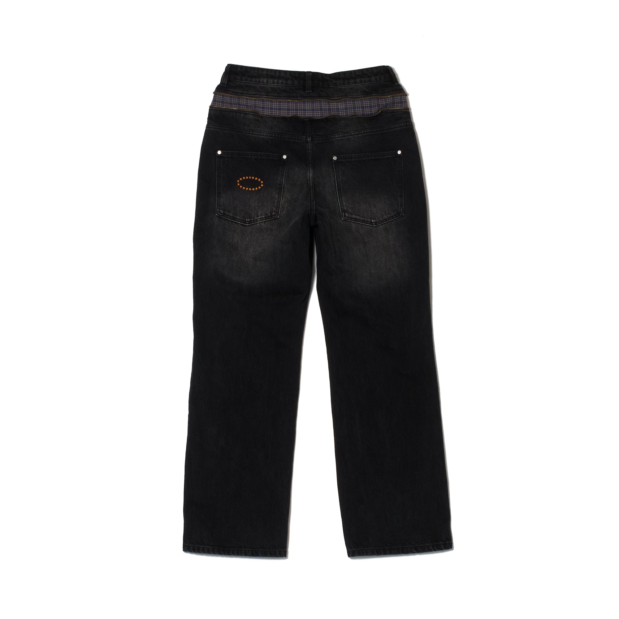 STUDDED BACK ZIP JEANS
