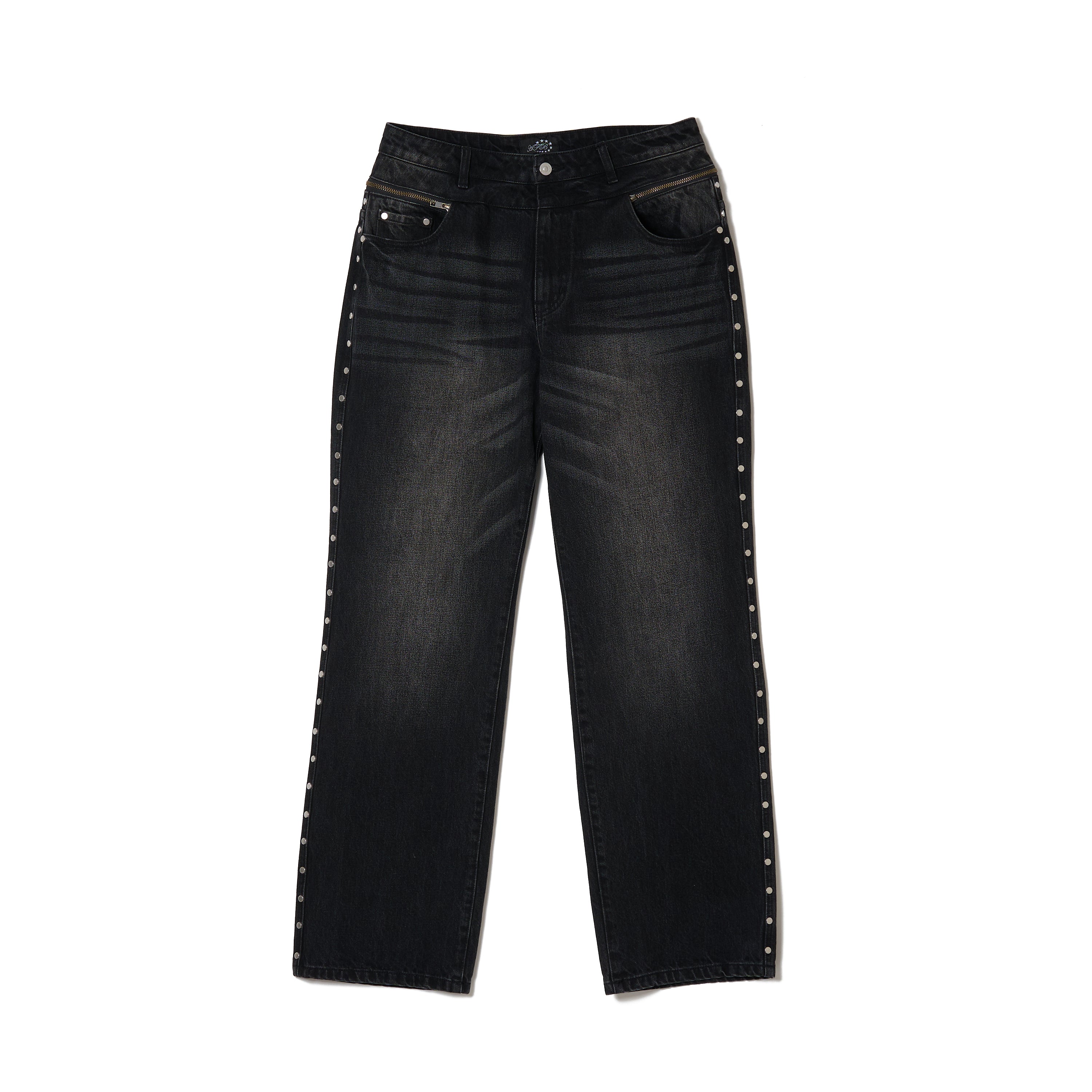 【レイ】AFB STUDDED BACK ZIP JEANS BLACK STUDDED BACK ZIP JEANS – AFB