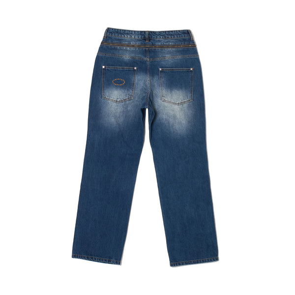 STUDDED BACK ZIP JEANS