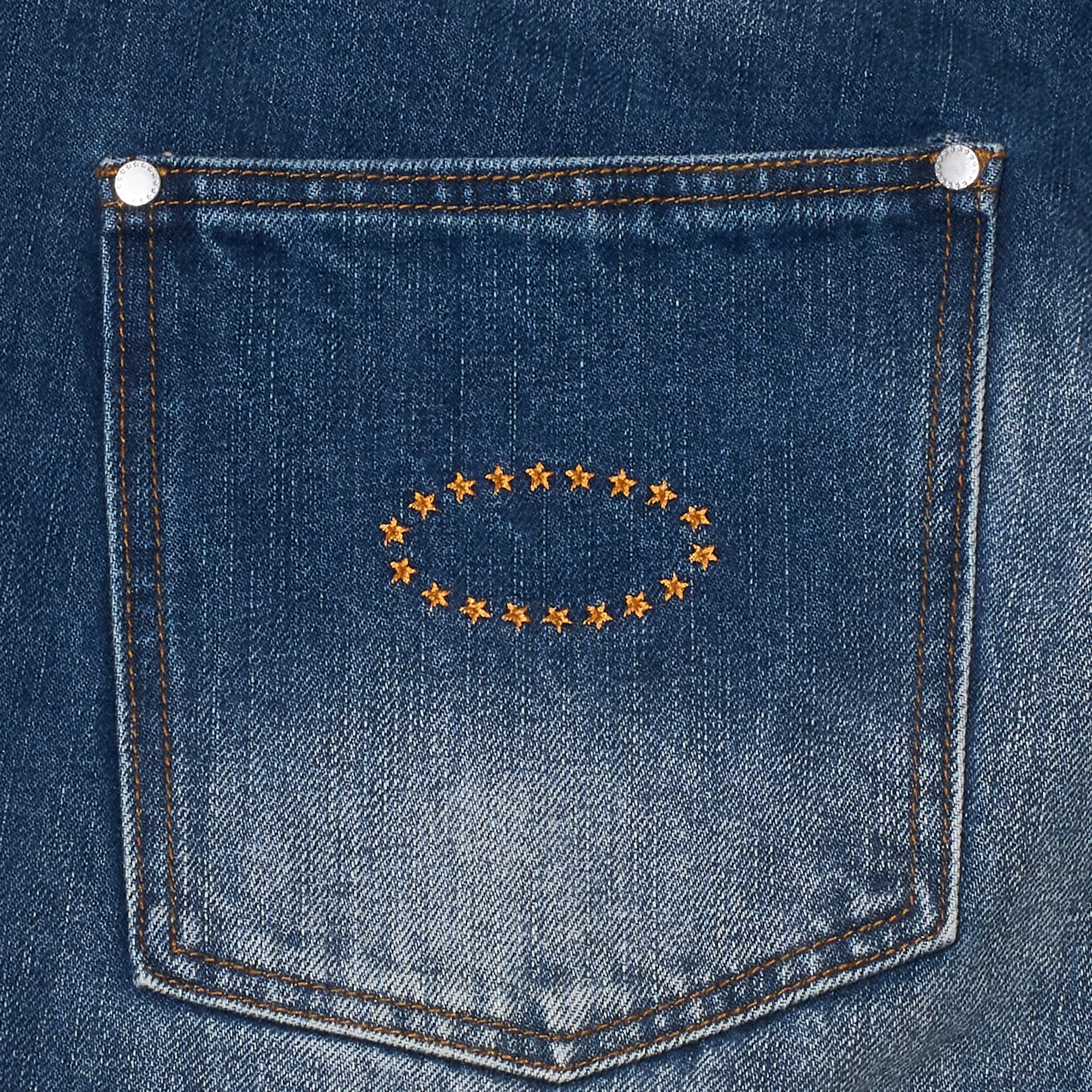 STUDDED BACK ZIP JEANS