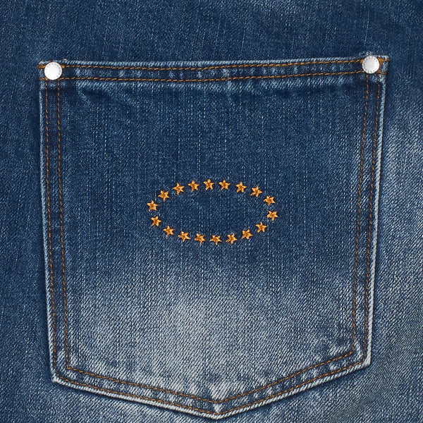 STUDDED BACK ZIP JEANS
