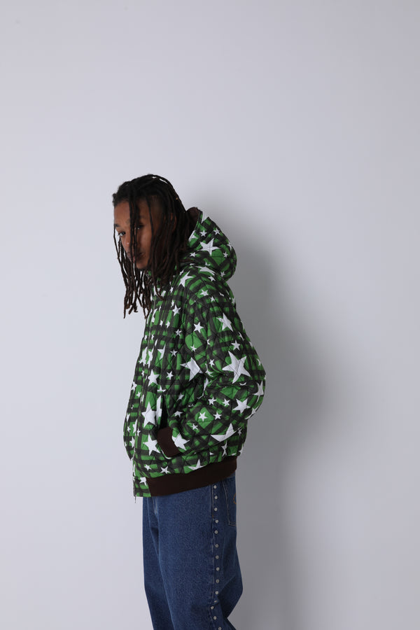 REVERSIBLE NYLON CHECK PARKA