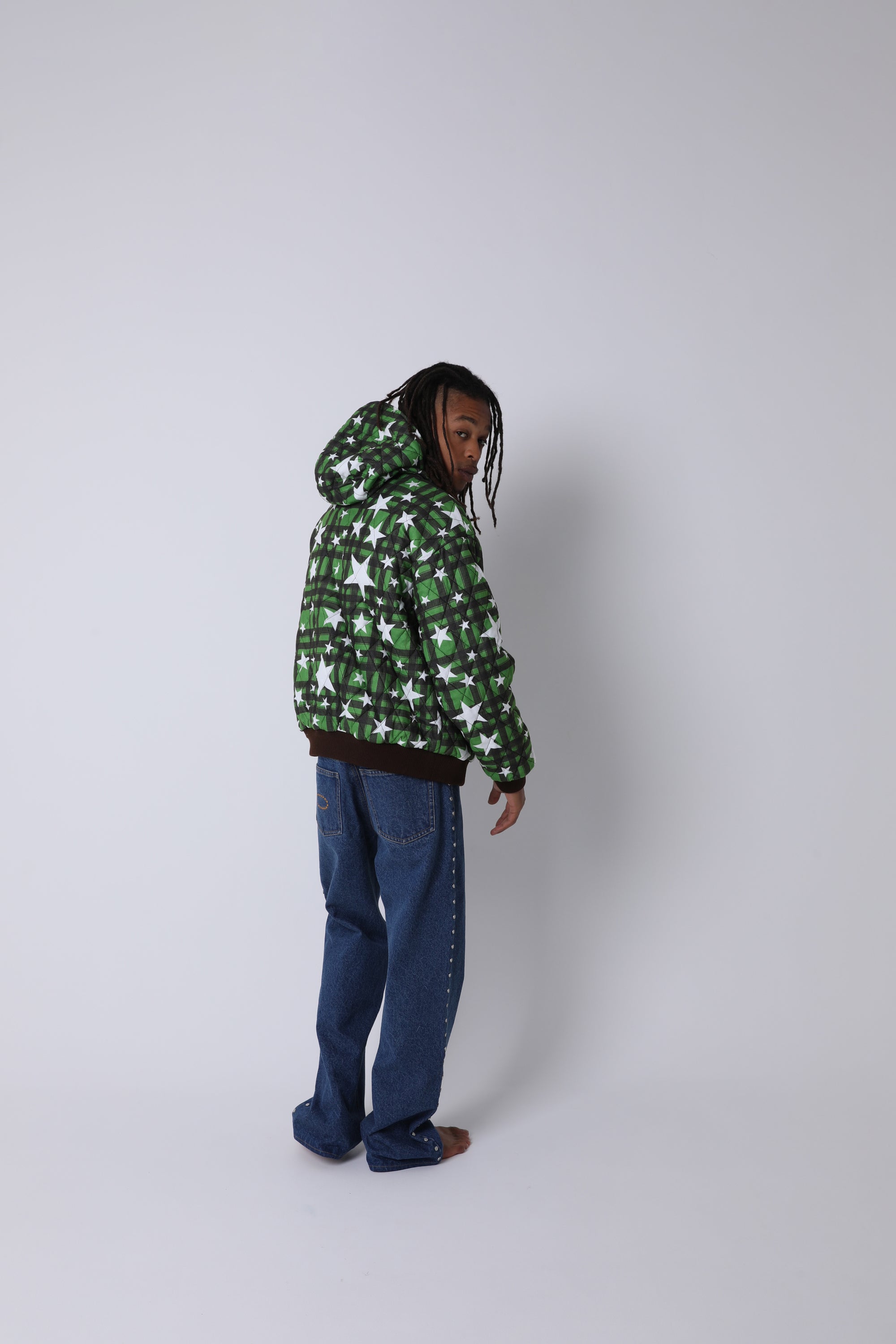 REVERSIBLE NYLON CHECK PARKA