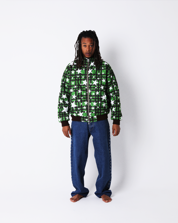 REVERSIBLE NYLON CHECK PARKA