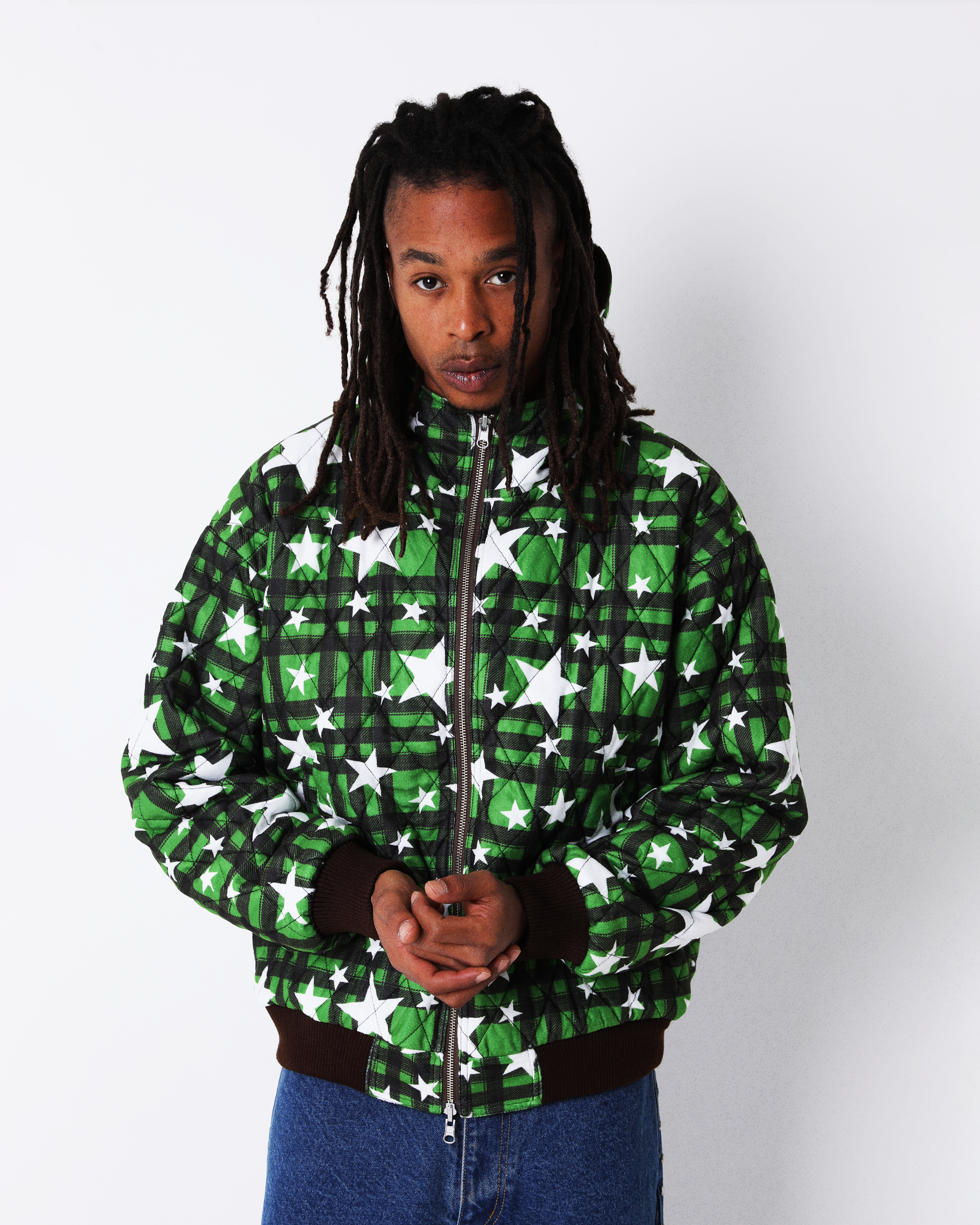 afb REVERSIBLE NYLON CHECK PARKA XL
