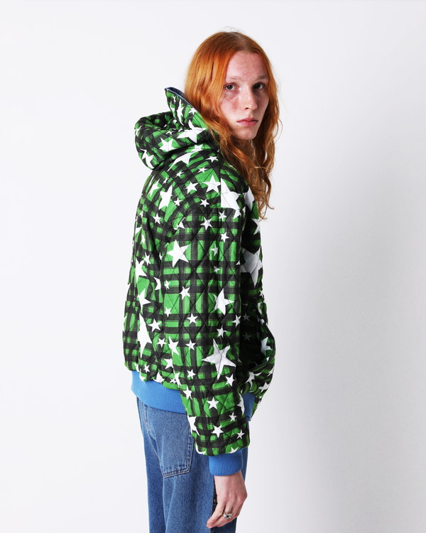 REVERSIBLE NYLON CHECK PARKA