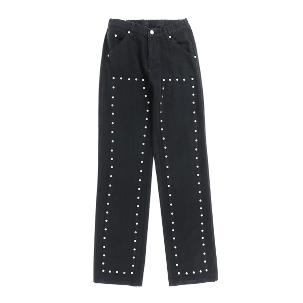 DOUBLE KNEE STUDS DENIM PANTS